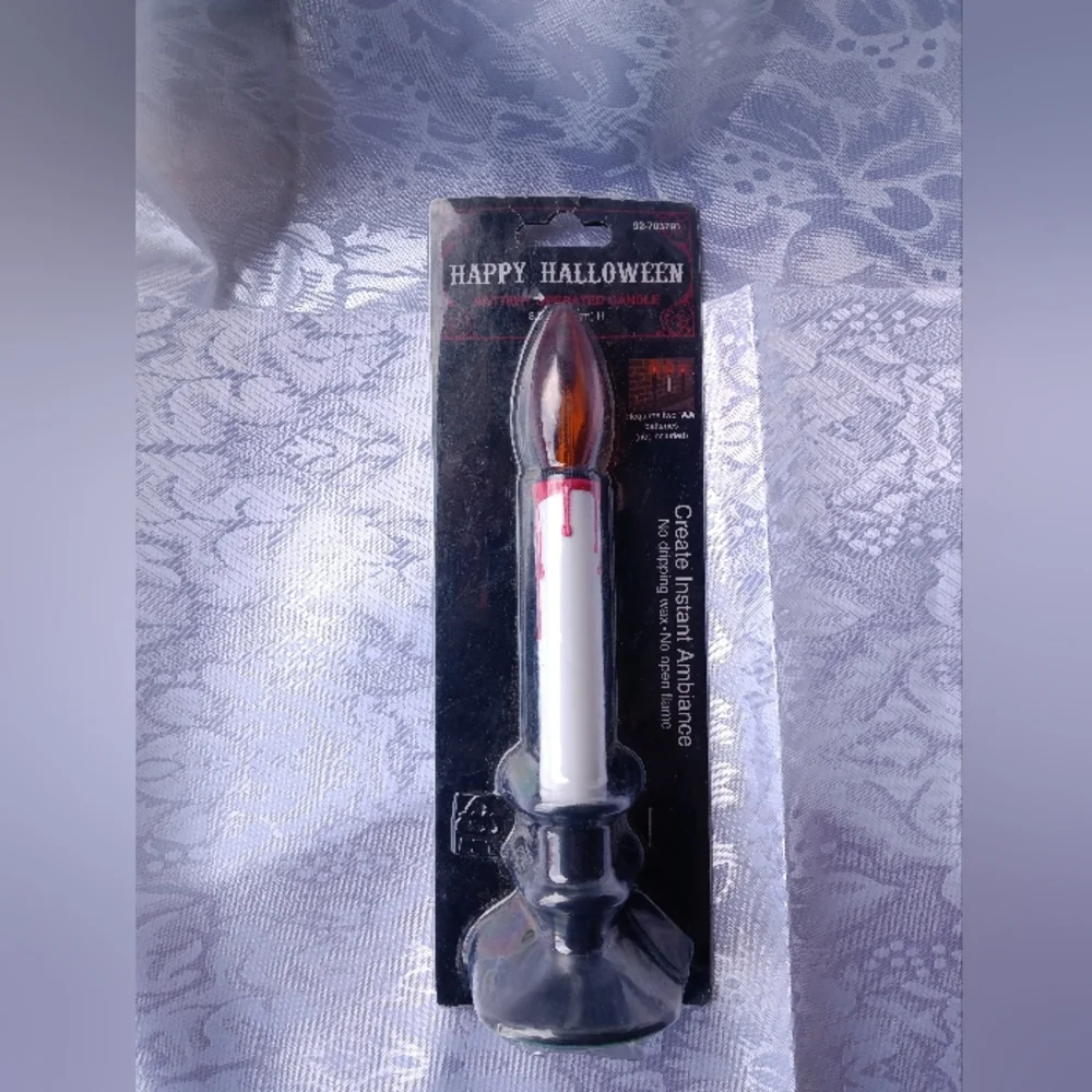 Flickering LED Window Candle Dripping. Battery Operated